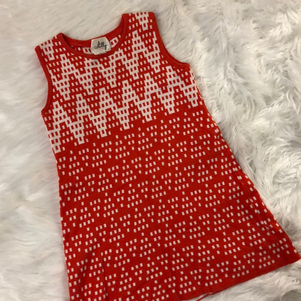 Milly Mini’s Orange and White Cute Sweater Dress